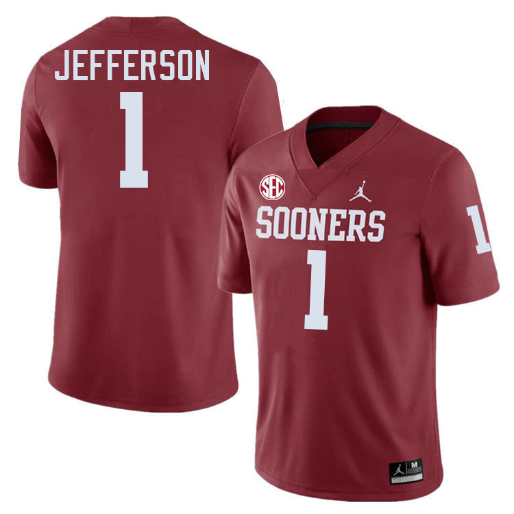 Oklahoma Sooners #1 Tony Jefferson College Football Jerseys,Uniforms-Crimson